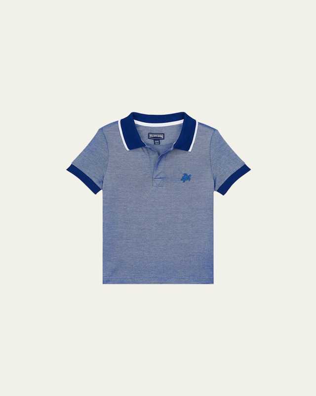 Boy's Contrast Trim Pique Polo, Size 2-1